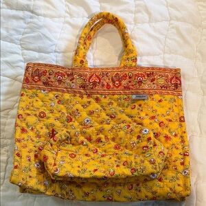 Vandrome Yellow Floral Tote Bag